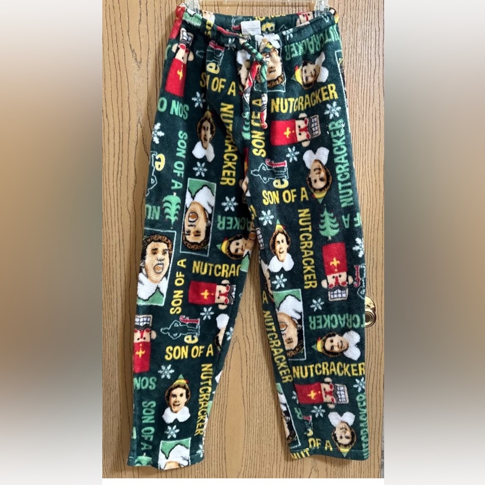 Elf Will Ferrell Green Son of a Nutcracker Soft Lounge Pajama Pants Medium.